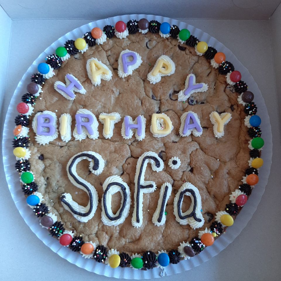 Happy Birthday Sofia cookie cake