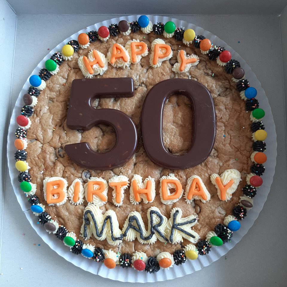 Happy 50th Birthday cookie cake