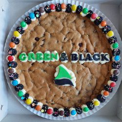 Green & Black corporate logo cake